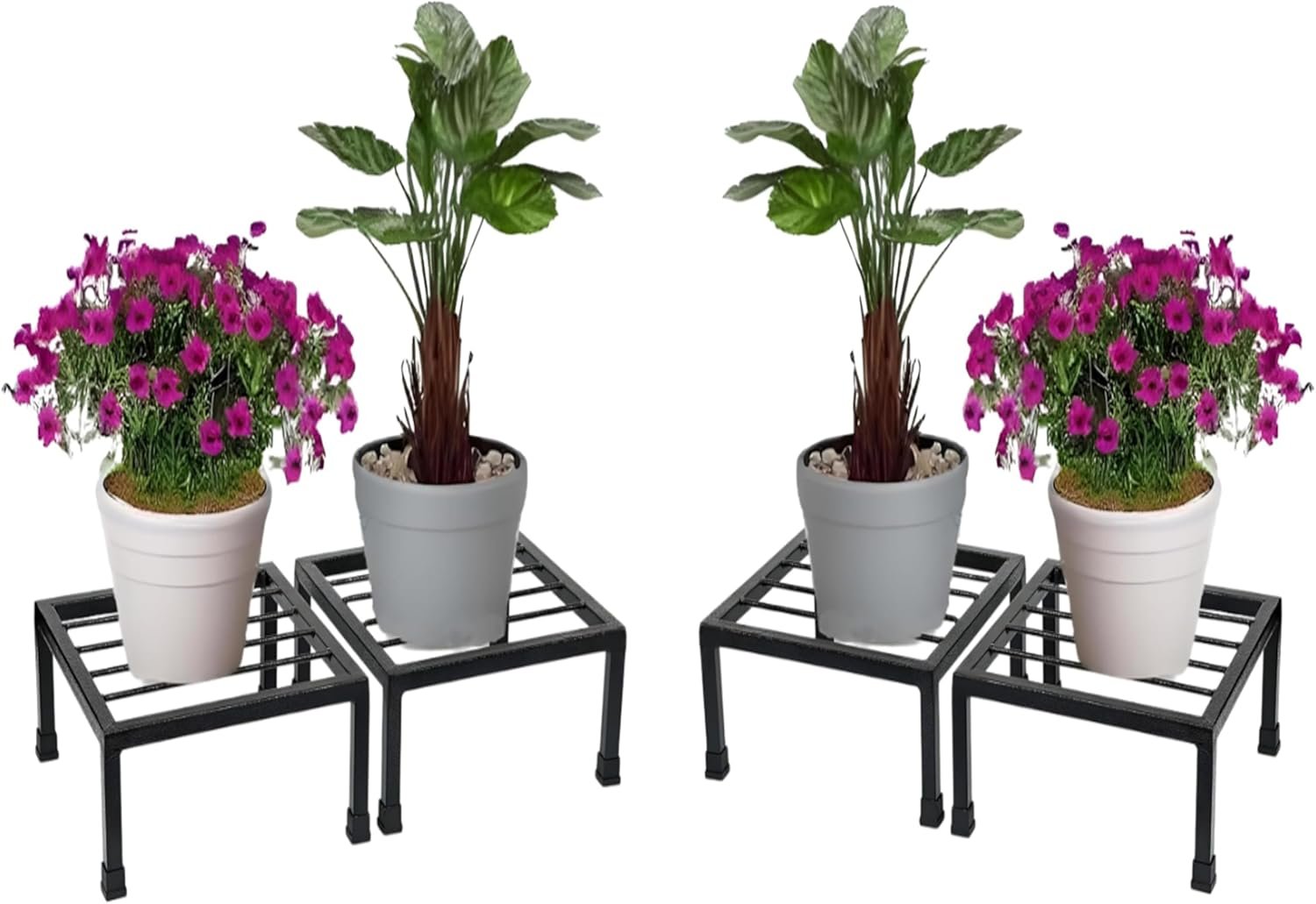 A-One Steels Garden Plant stand Flower Pot Holder Plant Pot Stand Heavy Duty 10"X10"X4" Inch (BLACK) (SQUARE TUBE PACK OF 4) - صورة 10