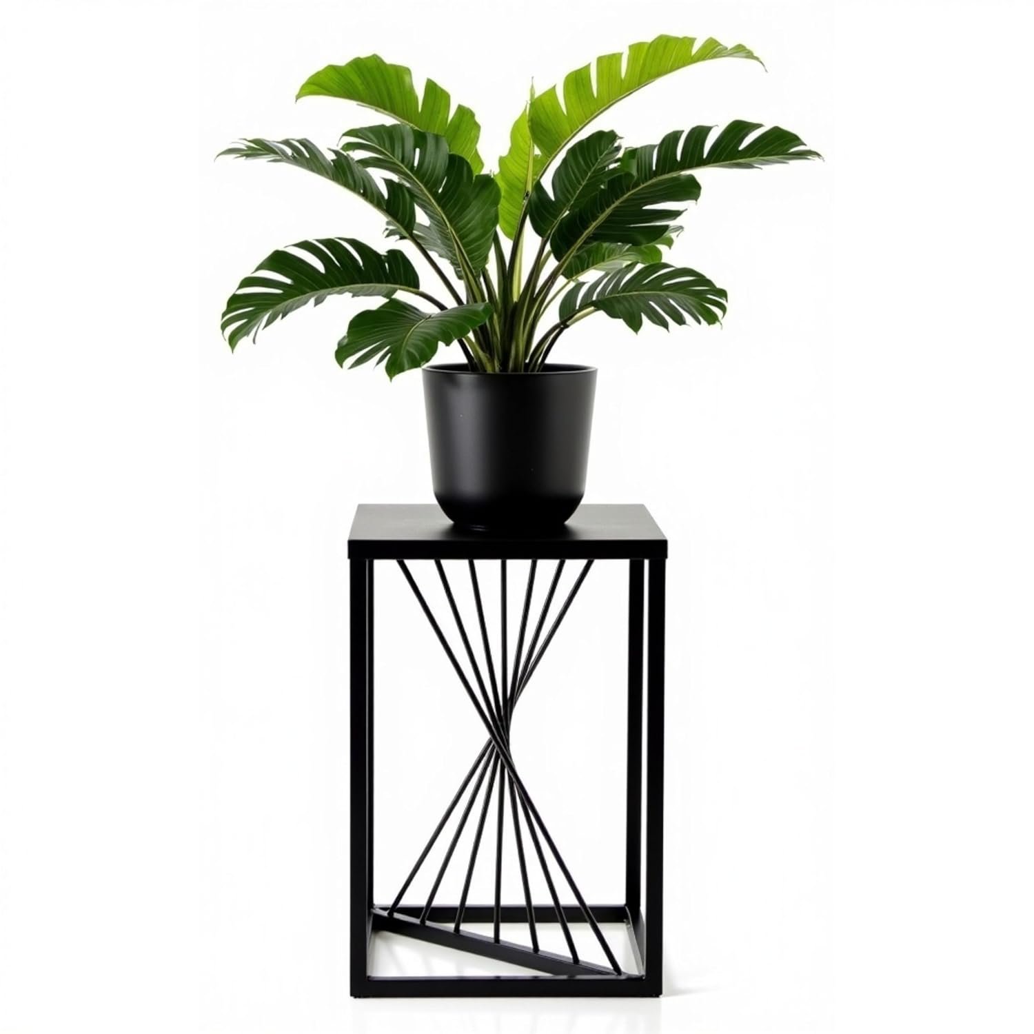 River Plant Stand - 24 x 24 x 40 cm - Colour Black - for Indoor Flowers - Metal Shelf - Decorative Table - Flower Stand - for Corner Room, Living Room, Balcony - صورة 10