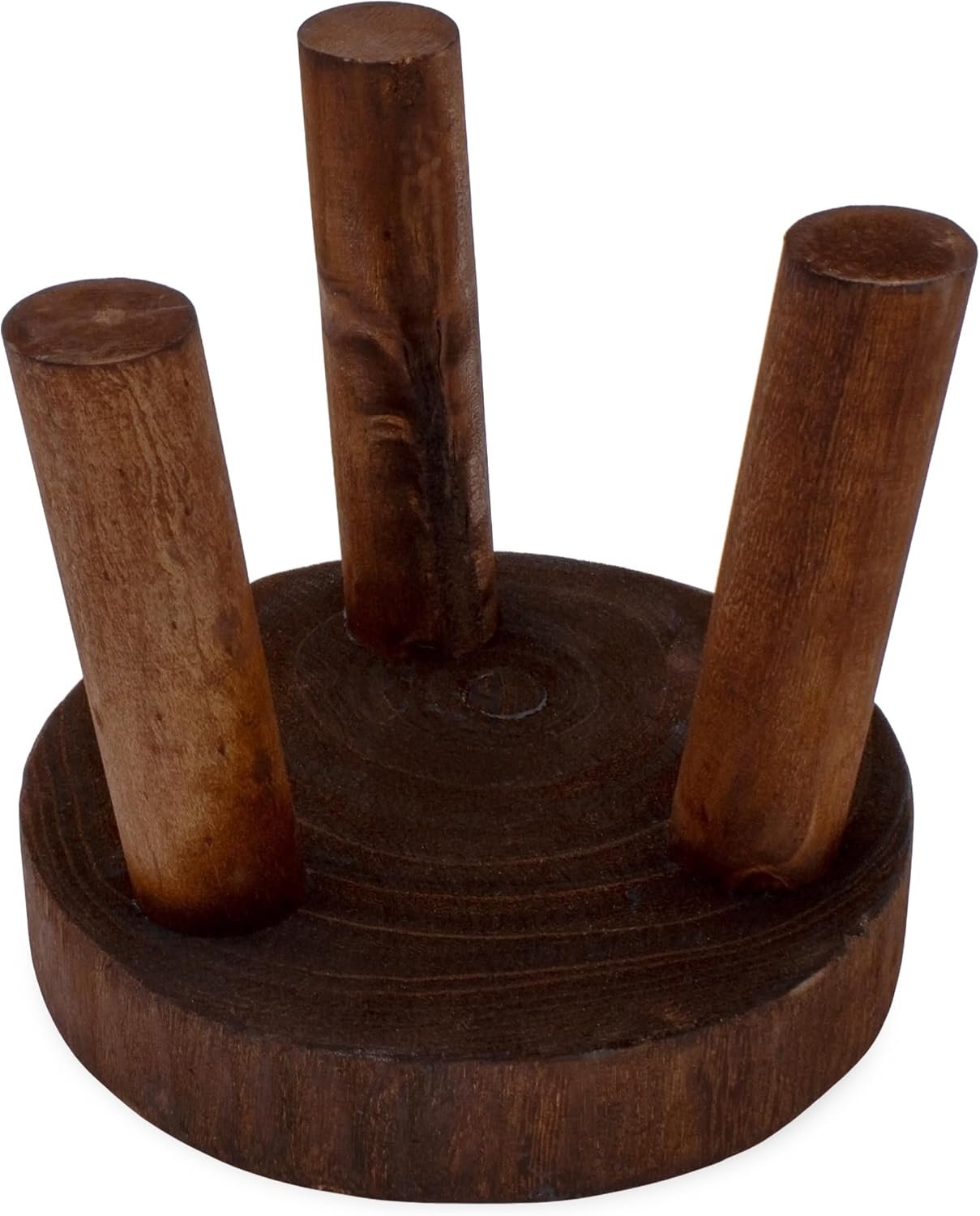 Wooden Flower Stool with 3 Legs, Brown, Set of 3, 30/26/22 cm, Solid Wood Decorative Plant Stand, Round, Real Wood Stool Stand for Flowers, Potted Plant, Garden, Balcony, Home... - صورة 6