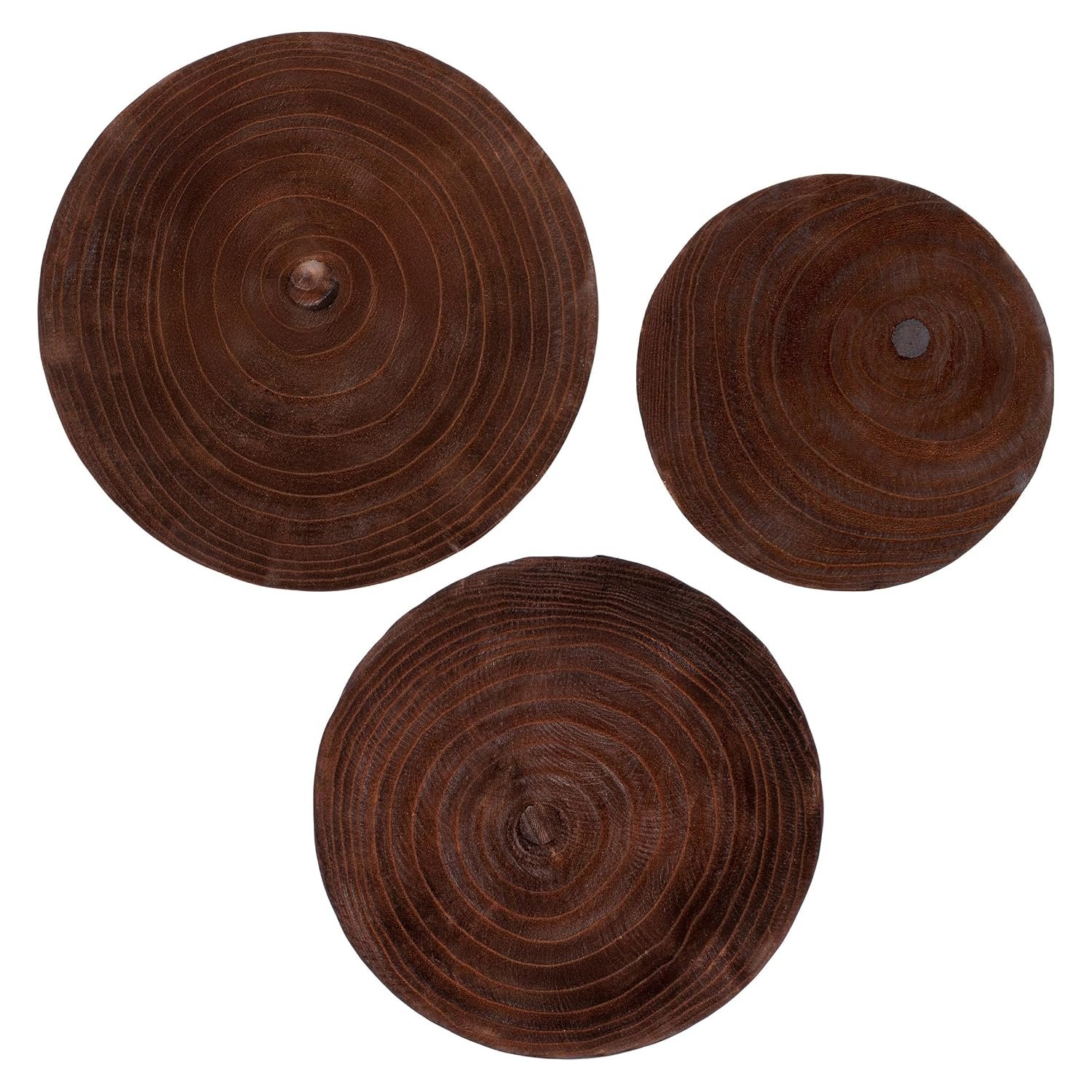 Wooden Flower Stool with 3 Legs, Brown, Set of 3, 30/26/22 cm, Solid Wood Decorative Plant Stand, Round, Real Wood Stool Stand for Flowers, Potted Plant, Garden, Balcony, Home... - صورة 11