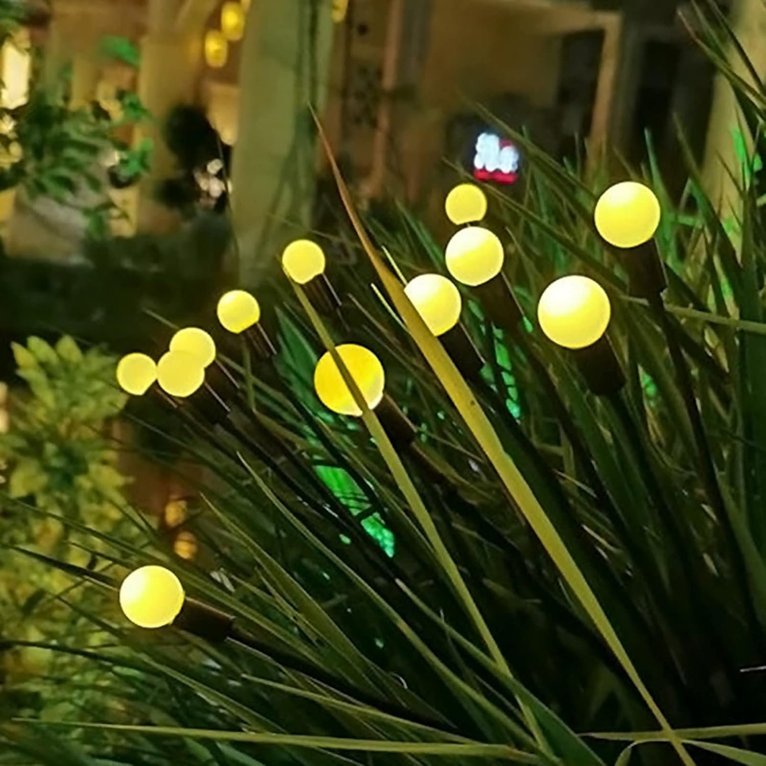 مصابيح LED تعمل بالطاقة الشمسية لتزيين الحديقة اضاءة خارجية على شكل يراعات مقاومة للماء الفناء والحديقة والفناء الخلفي والكريسماس (عبوة من قطعتين) - صورة 2