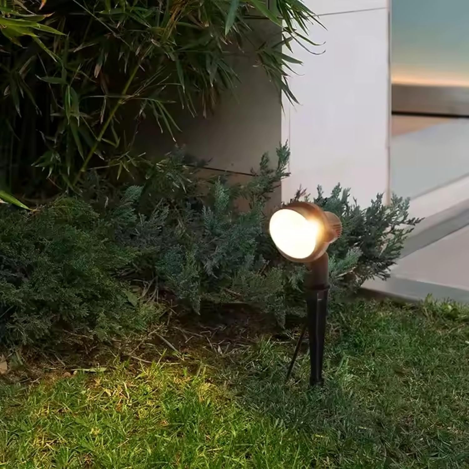 لمبه سبوط حربة زرع لاضاءة الحدائق والحوائط الديكوريه مصباح حديقة LED ديكور خارجي فائق السطوع عالي الطاقة للحديقة والجدار والفناء والممر، ألومنيوم 7 وات بكاب إضاءه ورم - معدن - اسود - صورة 5