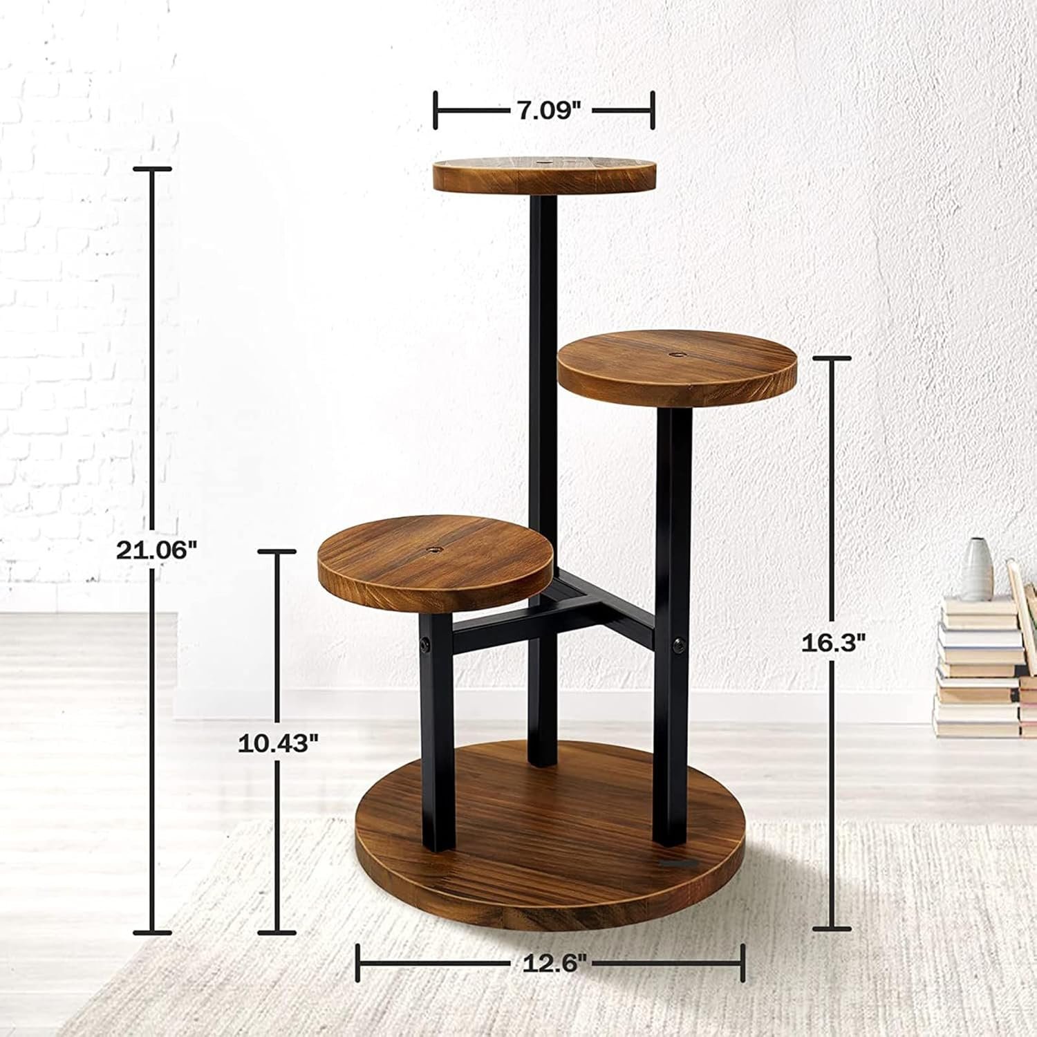 4 Tier Corner Plant Stand Indoor, Tall Metal Plant Shelf for Multiple Plants, Outdoor Display Rack Flower Stand for Patio Garden Balcony Living Room Bedroom Patio(Brown) - صورة 9