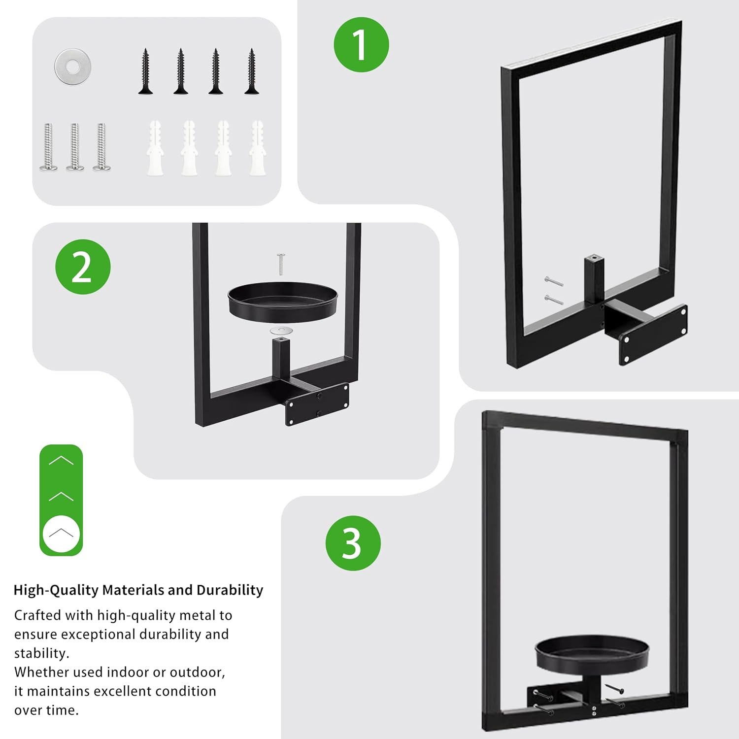 3 Pcs Indoor Wall Plant Stand Metal Plant Rack Window Plant Shelves Hanging Planters Display Shelving for Hanging Plants for Home Indoor and Outdoor - صورة 8