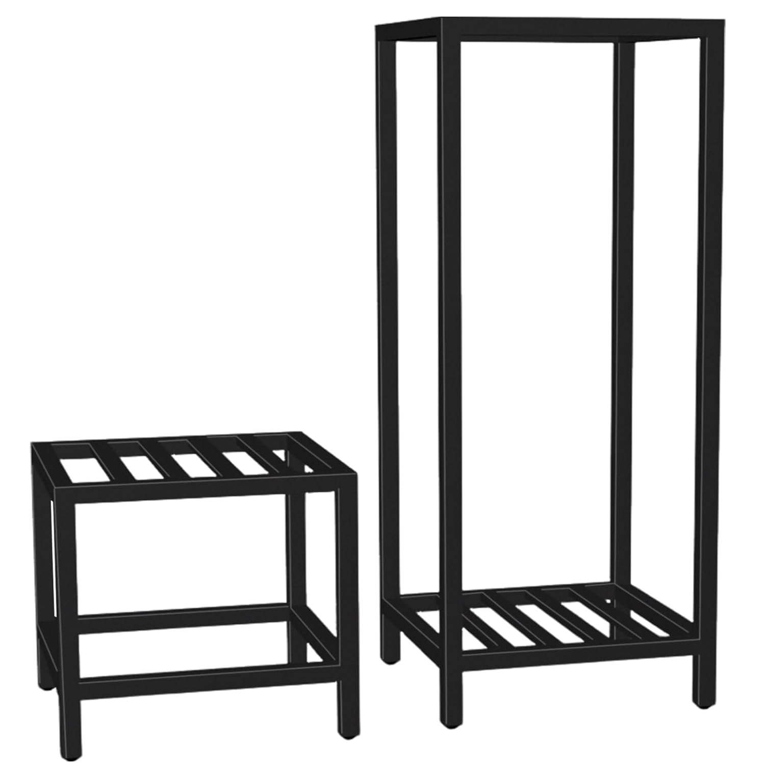 Plant Stand Indoor Outdoor, 2 Pcs Heavy Duty Iron Pedestal Stands Metal Plant Stand for Indoor Outdoor, 12''H & 30''H Tall Sturdy Planter Stand Display Plant Shelf - صورة 7