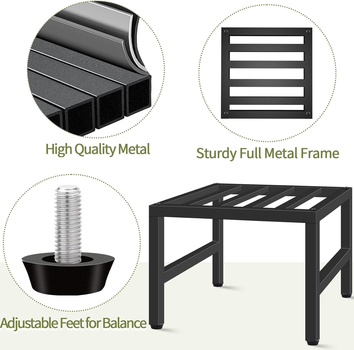 Plant Stand Indoor Outdoor, Heavy Duty Wrought Iron Pedestal Stands Metal Plant Stand for Indoor Outdoor, Sturdy Low Flower Stand Display Planter Shelf, 1pcs, Black - صورة 3