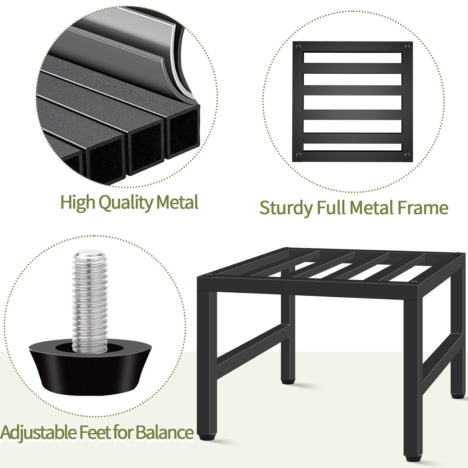 Plant Stand Indoor Outdoor, Heavy Duty Wrought Iron Pedestal Stands Metal Plant Stand for Indoor Outdoor, Sturdy Low Flower Stand Display Planter Shelf, 1pcs, Black - صورة 9