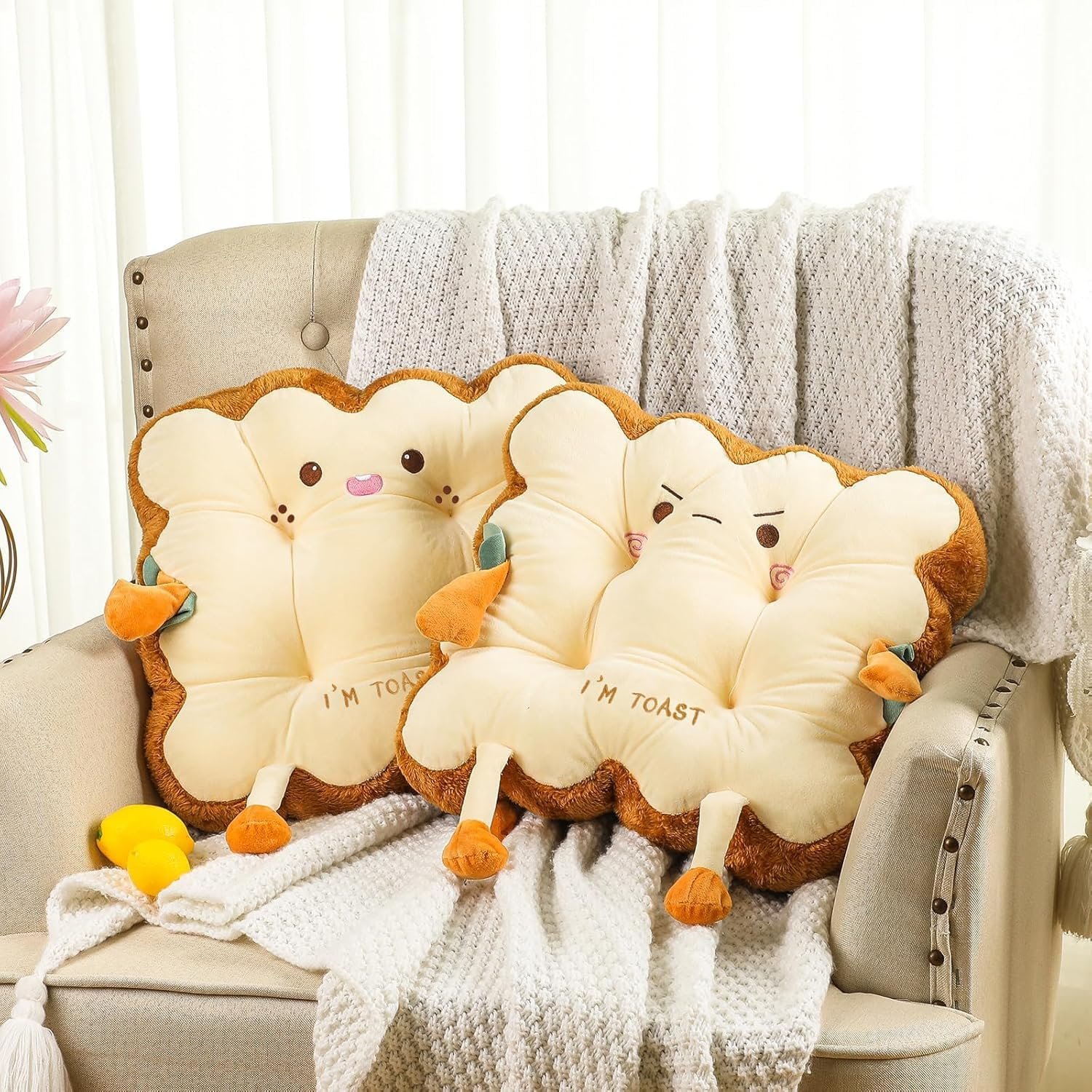 Cute Decorative Throw Pillow Cushion 40x40 cm Soft Plush Comfort Cushion, 10cm Thick Stylish Home Decor Accent Pillow for Sofa, Bedroom, Living Room, Cozy Aesthetic Room... - صورة 5
