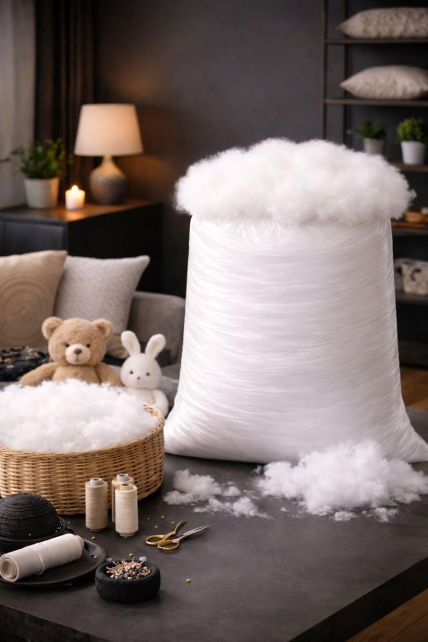 حشوة فايبر بوليستر 600 جرام – Fiber Fill عالي الجودة – حشو مخدات وكنب وكراسي باج وألعاب – Hollow Fiber ناعم ومرن – مقاوم للتكتل - صورة 3