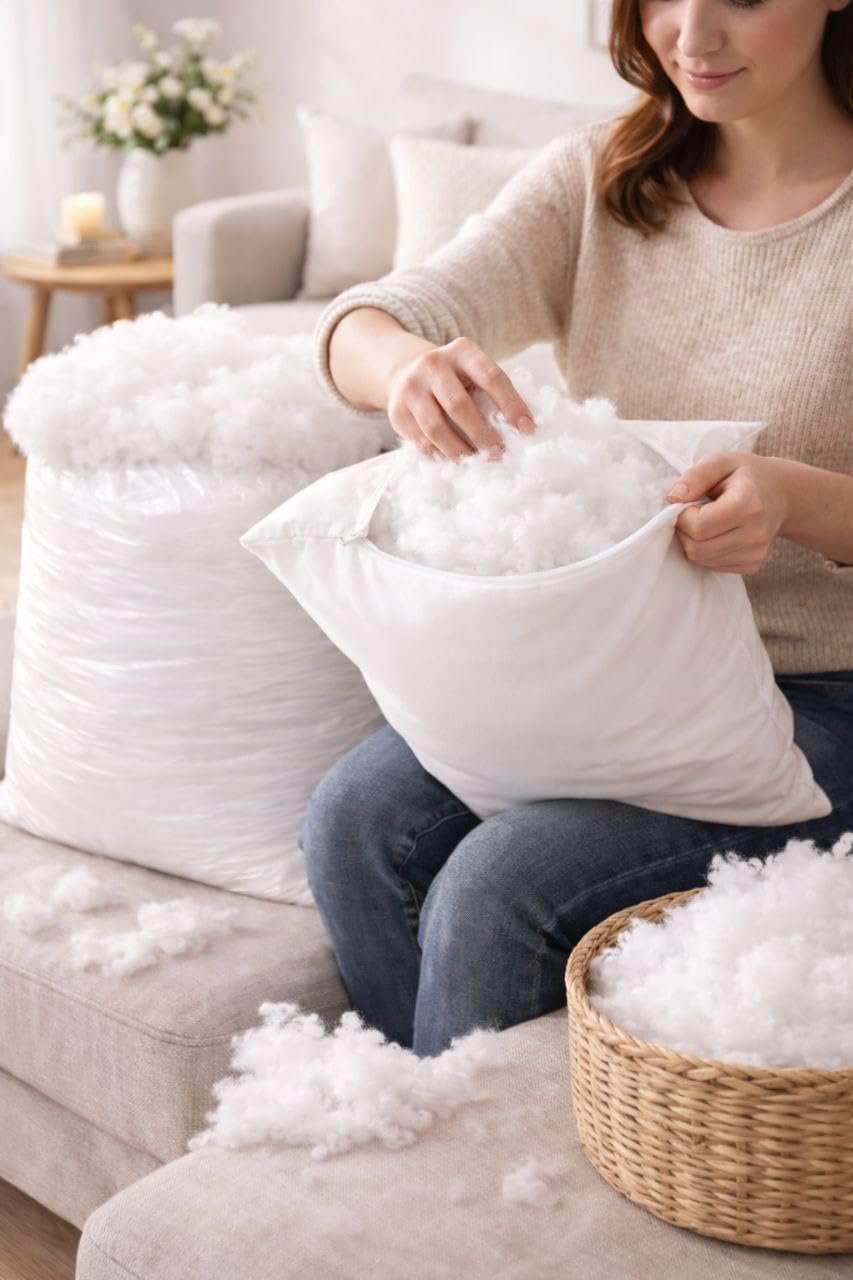 حشوة فايبر بوليستر 600 جرام – Fiber Fill عالي الجودة – حشو مخدات وكنب وكراسي باج وألعاب – Hollow Fiber ناعم ومرن – مقاوم للتكتل - صورة 6
