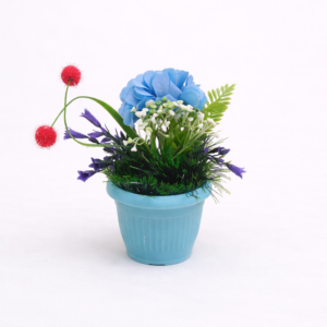 مزهرية زرع صغيرة دائرية - أزرق